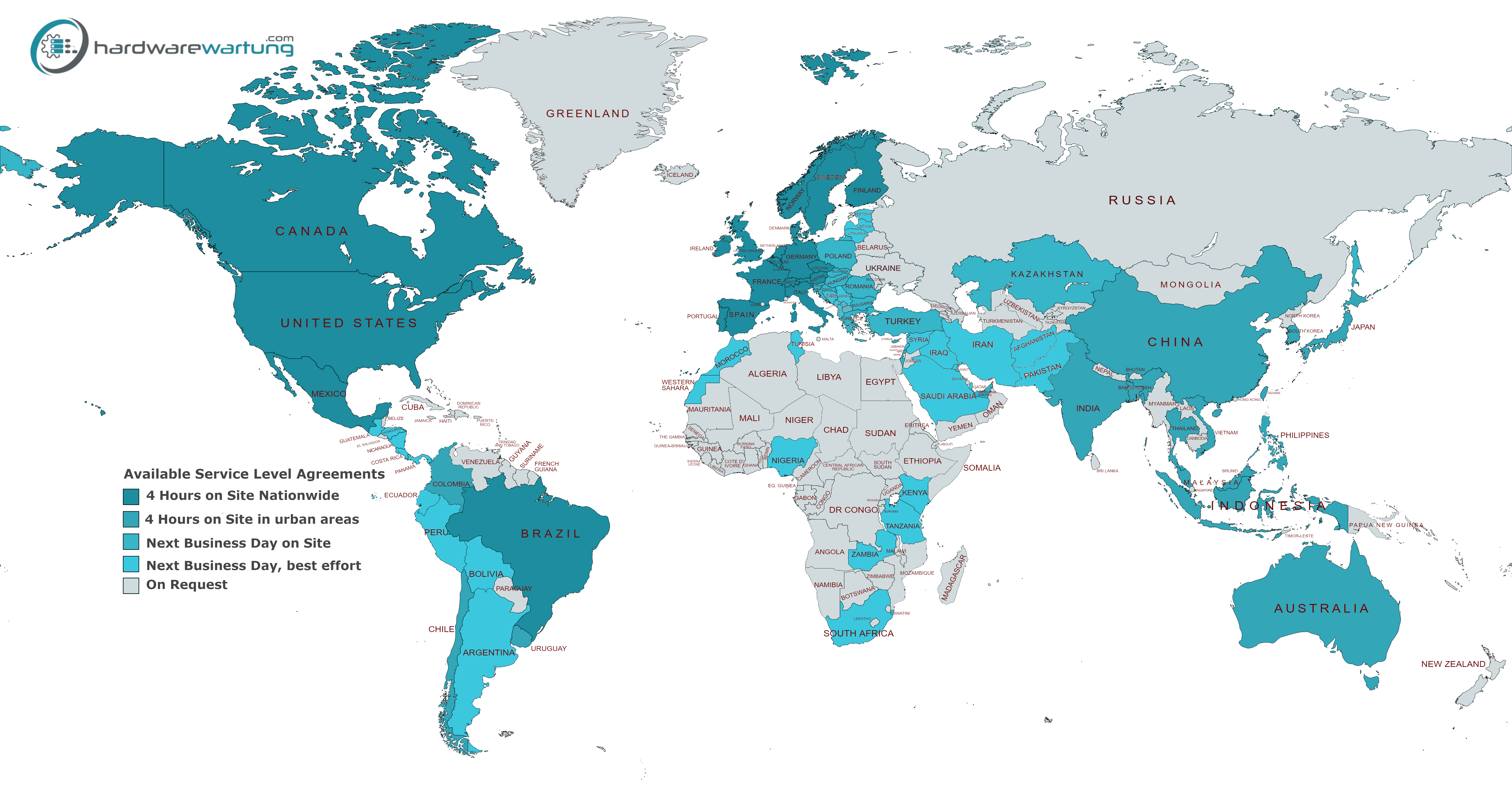 Hardwarewartung 24 Service Verfügbarkeit weltweit