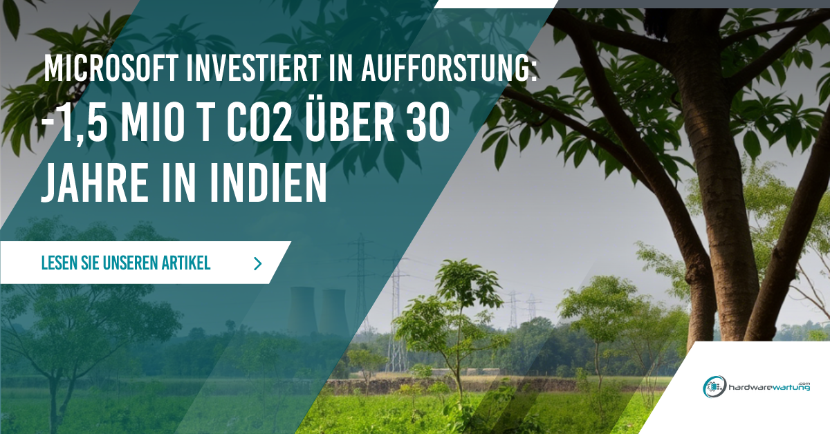 Microsoft investiert in indische Aufforstung: 1,5 Millionen Tonnen CO2-Entnahme über 30 Jahre